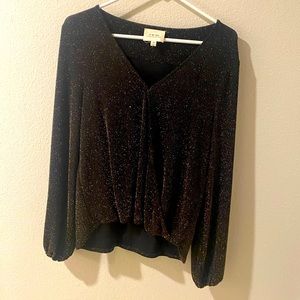 If By Sea gold sparkle long sleeve shirt.